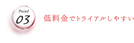 低料金でトライアルしやすい