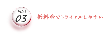 低料金でトライアルしやすい