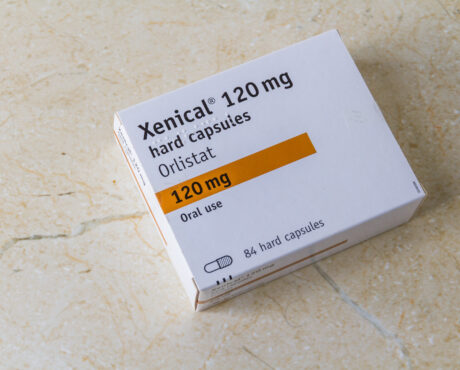 Illustrative editorial Xenical Orlistat capsules weight loss dru