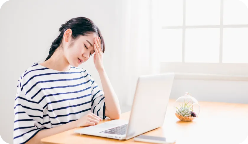 軽い頭痛や身体がだるいと感じる